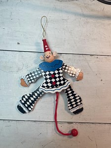 Vintage Pull String Clown Ornament Vintage Wooden Clown Ornament Toy Puppet Ornament Christmas Stocking Stuffer Wooden Jumping Jack Doll - Etsy