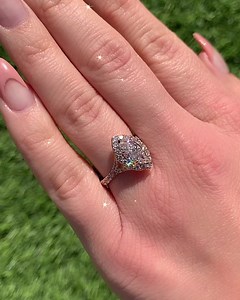 61 reactions · 5 comments | A ring designed to take her breath away! Surprise the love of your life with this marquise halo ring set in 18 karat rose gold! 殺 | Brinker's Jewelers | Facebook