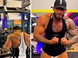 Brazilian bodybuilder Antônio Leso Brás de Souza works out