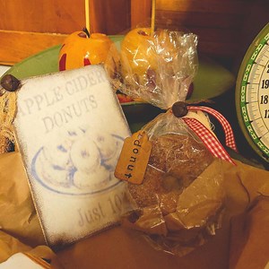 Faux Cinnamon Donut: Primitive Farmhouse Kitchen Decor, Tiered Tray Accent