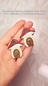 19K views · 161 reactions | I love these little mushie cottages! 凉殺 I also really love using liquid clay to add dimension to pieces like this. You can paint it on thin or you can load it on and it will self-level into a nice smooth pillowy finish. #polymerclaycutters #cottagecoreaesthetic #mushroomearrings | The Clay Impress | Facebook