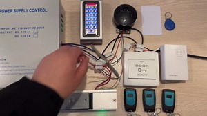 MENGQI-CONTROL 3 Remote Openers 600lbs Magnetic Lock System Outdoor IP68 RFID PinPad Access Control Entry Security with Power Supply Box(Can Add Backup Battery) Buzzer Sounder