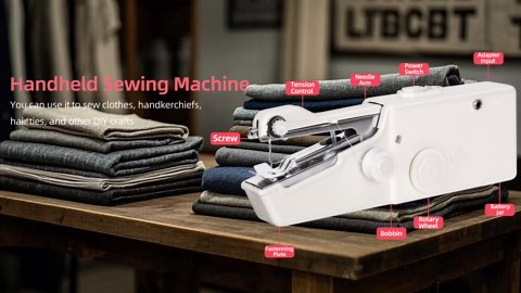 Handheld Sewing Machine，Electric Fast Stitch Hand Held Sewing Machine for Adults Beginners Mini Portable Stitching Device with Kits Suitable for Fabrics Clothes DIY Home Travel Easy to Operate