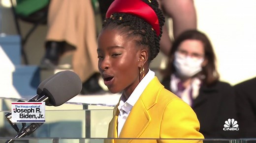 Inaugural poet Amanda Gorman delivers a poem at Biden's inauguration