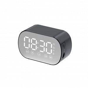 [Hot Item] Reproductor de música mini espejo LED altavoz Bluetooth reloj despertador para mesa escritorio