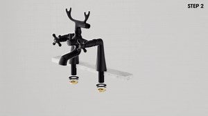 Deck Mount Clawfoot Tub Faucet Kit 2 Hole High Flow Deck Mount Tub Faucet with Sprayer 6.85" Center Brushed Gold Vintage Bathtub Faucets for Clawfoot Tub with Valve and Diverter with Handheld Shower