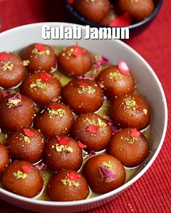 https://www.tarladalal.com/gulab-jamun---mithai-2064r gulab jamun recipe | gulab jamun with khoya | Indian mithai | how to make gulab jamun | Authentic gulab jamun with khoya made with hariyali mava has a very rich mouth-feel that gels well with festivity. In a bygone era, when everything was made at home, khoya would be made in winter and used in summer, by which time it would have acquired a mild green colour (hence the name hariyali) and grainy texture perfect for making Gulab Jamun! If you a