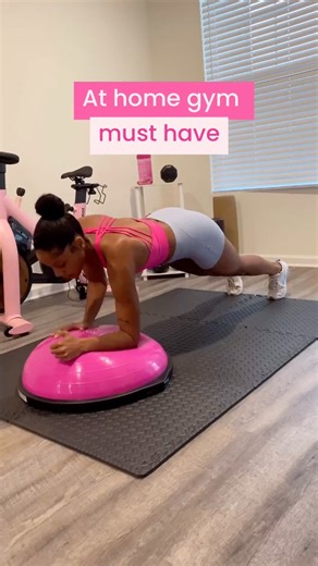 Here is a great at home gym workout for you ft. the cute pink BOSU!!💖Wishing you had an at home gym? Start with the BOSU ball! It’s the best, very versatile equipment that can help engage and work every muscle group. 💪💖Last day for our 15% off Breast Cancer pink collection is tomorrow! -Don’t miss out. 5% of the profits will be donated to our local charity at Ashland Co. Cancer Association. Shop for a cause and build your home gym💖💪. | BOSU
