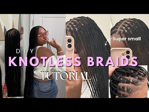 DIY Long Small Knotless Braids | Step by Step Guide How To Do Small Knotless Braids Tutorial |