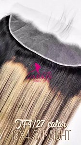 Ombre TF4/#27 13x4 Lace Frontal Human Hair Straight Highlight Brazilian Remy Virgin Human Hair Lace Closure Free Part Straight Frontal Ear to Ear for black women TF4/27 14inch