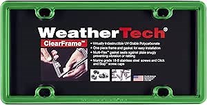 WeatherTech ClearFrame License Plate Frame, Kelly Green