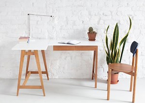 Corner Desk With Two Drawers LUKA Oak- Left Side - Etsy UK