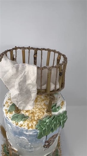#Repost 📷 by @myadventurecakes: Safari Baby 🐘🦒🐯🐒🦁👶🏻 Handmade Bamboo Crib Topper created custom for this sweet baby shower cake #safaribabyshower #baby #safari #safaricake #babyshowercake #bamboo #customcaketopper #bamboocrib #babycrib #baby #babyshower #edibleimages #myadventurecakes 🦁🐒🦒🐯🐘👶🏻🌧️ @inkedibles | Inkedibles