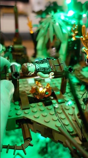 Building the LEGO Ewok Village with a lighting kit