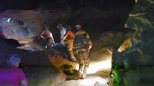 Caving! This is another level, technical rescue in a cave. Pretty wild but not for me. You won't find my 6'5 ass in a cave anytime soon. Do you remember the Thai cave rescue? In a cave filled with water, incredible to think about that. Would you go caving? I would not! #toml #afspecwar #specialwarfareairmen #pararescue | Special Warfare Airmen