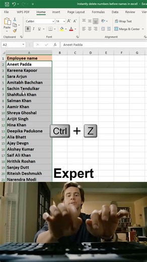 Instantly delete numbers before names in excel! 🤯 #exceltips #spreadsheets #office