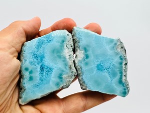 Raw Larimar Pair,aaa Larimar,meditation Stone,larimar Stone,natural Larimar,healing Stone,dominican Larimar,larimar Slab - Etsy Australia