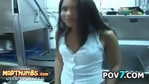 Latina In A Restaurant Kitchen