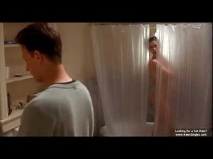 Threesome (1994) Woman watching a guy pee
