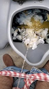 me peeing in a port o potty filled with poop