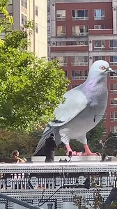 Giant Pigeon landed - Welcome to New York “Dinosaur” sculpture by Ivan Argote - High Line 📷 nyclovenyc | New York City Photos
