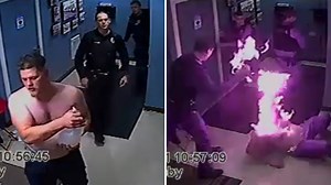 Video: Man doused in hand sanitizer bursts into flames after being TASERed