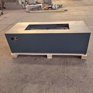 [Hot Item] Outdoor Metal Fireplace Powder Coated Steel Gas Fire Pit Table Rectangle Propane Firepit