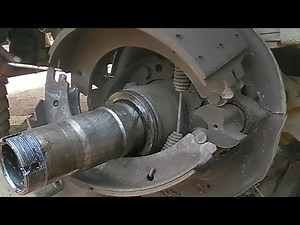 Badly Damaged Brake Shoes Replace of the Tata3118