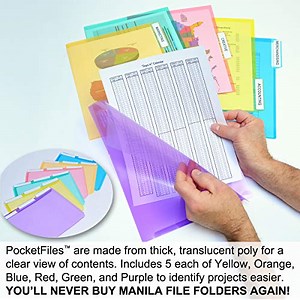 MagniFile™ Hanging File Folders with 18, 3rd-Cut PocketFile™ Project Folders