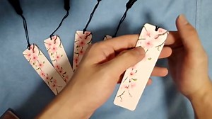 Cherry Blossoms Bookmarks 5 Pcs with Tassels Pink Butterflies Wooden Bookmarks for Reading Women Students Teacher Reader