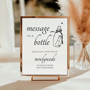 Message in a Bottle Sign: Wedding Guest Book Alternative (printable Template) 5x7, 8x10 - Etsy UK