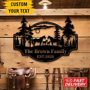 Horse Ranch Custom Metal Name Signs Personalized,last Name Signs for Home,metal Outdoor Signs,horse Lover Gift,metal Farmhouse Sign Dad Gift - Etsy