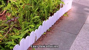 20Pcs 21ft (5.5'' Exposed Height) White Garden Edging Border, Plastic Landscape Edging, Can 90° Installation, for Flower Bed Edging,Yard Decorative Border