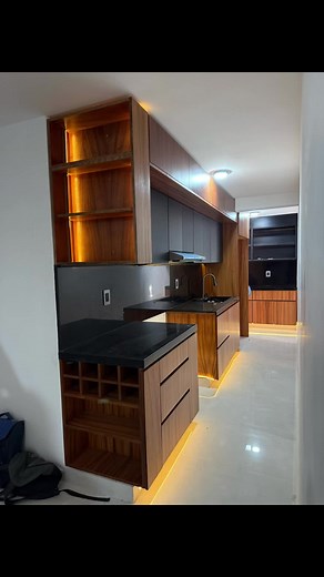 Cocina Integral con Granito Negro Galaxy