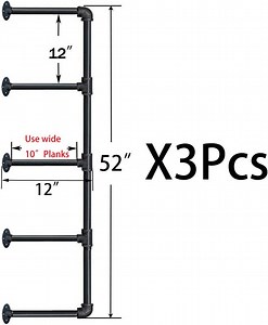 [Hot Item] Pipe Shelf Rustic Floating Ladder Bookshelf Book Shelves Rustic Wall Mount Industrial Pipe Shelf