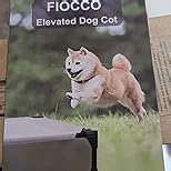 FIOCCO Elevated Dog Bed - Dog Cot with Chew Proof Mesh for Medium Dogs, Waterproof Washable Raised Pet Bed, Portable Pet Bed for Outdoor Use, Dogs Cot Beds, Black