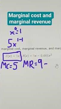 Marginal cost and marginal revenue #profitmaximization