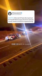 9.2K views · 41 reactions | Aftermath Of Early Morning Crash On Hwy401 Mississauga. One driver seriously injured, another arrested for impaired driving. . #hwy401 #mississauga #onhwys #opp #impaireddriving #accident #dui | 401_da_sarpanch | Facebook