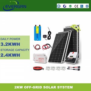 [Hot Item] off Grid 2000W 2kw Panel Electric Generation Kit Complete Set Solar Panel Inverter Solar System
