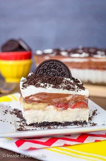 No Bake Banana Split Dessert - Inside BruCrew Life