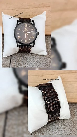 Un bracelet original pour une jolie montre. #lesptitsbijouxdisa #creationfaitmain #ideecadeau #braceletdemontre #ermont | Les P'tits Bijoux D'ISA