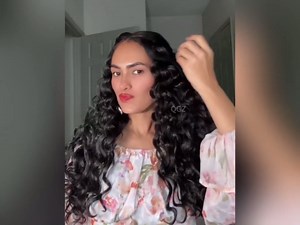 QGZ Curly Clip in Hair Extensions 4PCS Yaki Texture Synthetic Lace Weft Hair Extensions for Women(18inch,Light Brown with Honey Blonde Highlights)