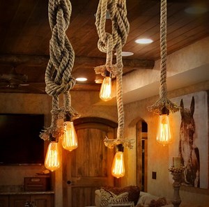 [Hot Item] Retro Loft Vintage Pendant Lights Loft DIY Rope Pendants Lamps Industrial Hanging Lamp (WH-VP-10)