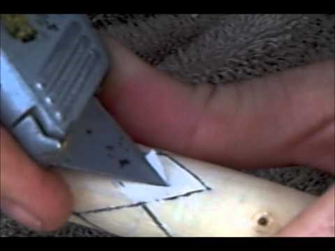 How to carve a scale pattern on a walking stick