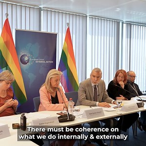 64 UN members still criminalise same sex relations. As stated by Ambassador Stella Ronner ‘The EU listens and acts’ on the challenges that #LGBTIQ persons face in the world. #EU4LGBTIQ #PrideMonth Watch our #IDAHOBIT event highlights⤵️ | European External Action Service - EEAS