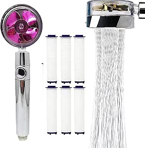360 Power Shower Head, Turbo Spa Shower Head, The Shower Head For Real Well-Being Moments And More Power (Pink + 6pcs PP cotton) - Amazon.com