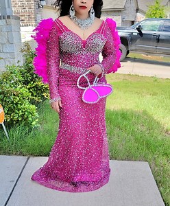 Sequin Feather Prom Dress: Beaded Rhinestone Bridal Gown - Etsy Australia