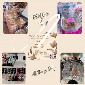  Here's a sneak peek at a couple of our amazing vendors!  From handcrafted goods to delicious treats, you won't want to miss what they're brigning to the table. Stay tuned - more vendor spotlights coming soon! ✨  Shop local, eat local, support local #VendorSpotlight #sneakpeek #shoplocal #koolaucenter #yummytreats #handmade All Things Girly @DEMGiftsandThings | 808 Craft and Gift Fairs | Facebook