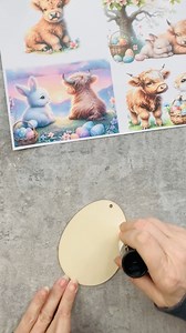 7.9K views · 290 reactions | Easy Easter Craft using Dollartree wooden egg garland /tags and our printable | Shabby Chic Vintage Vanlife Chicks | Facebook