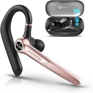Bluetooth Headset V5.2, Wireless Bluetooth Earpiece with ENC Microphone, LED 400mAh Battery Display Case, 60Hrs Playback Wireless Headset for Business/Phone/Android/Trucker